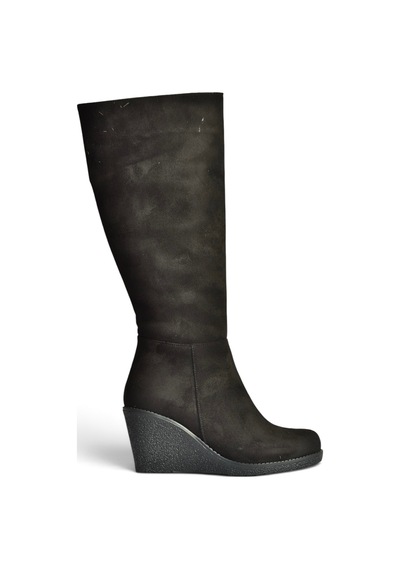 Fox Shoes Z361297402 Siyah Süet Dolgu Tabanlı Kadın Çizme