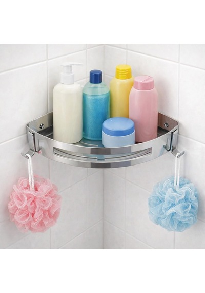 Banyo Köşe Rafı 304 Paslanmaz Çelik Şampuanlık 23x23 Cm Kbk100 Krom