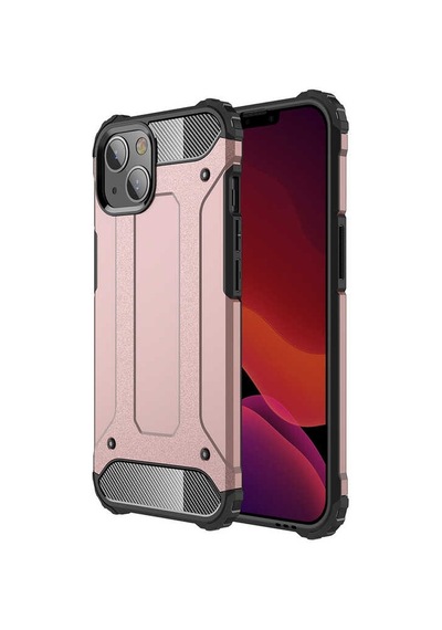 Kilifone - Apple Uyumlu iPhone 13 - Kılıf Çift Katman Zırh Tank Crash Military Kapak - Rose Gold