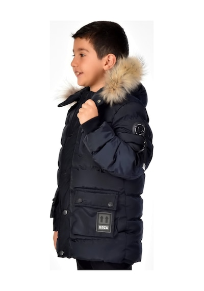 Erkek Çocuk Natürel Kürklü Mont 51254 Lacivert