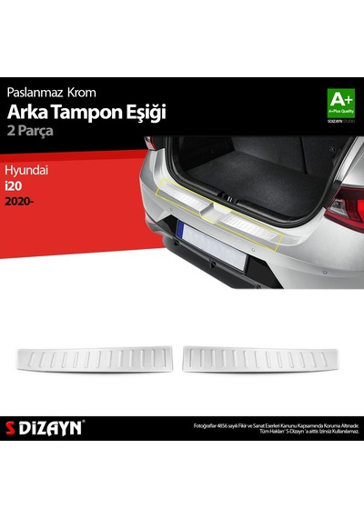 S-Dizayn  Hyundai İ20 Krom Arka Tampon Eşiği 2 Prç. 2020 Üzeri