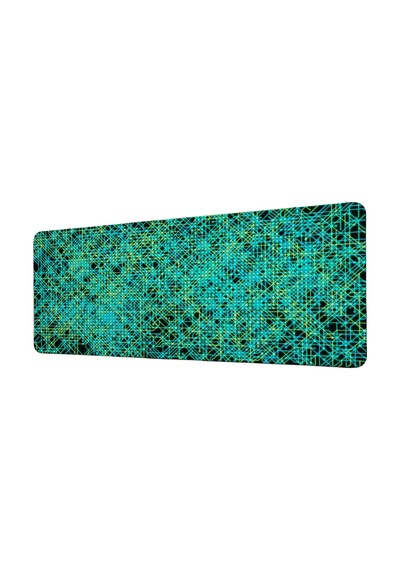 Devre Kartı Gaming Mousepad Xxl 90x40 Cm Kaymaz Taban Dikişli Kenar Neon Yeşil Oyuncu Masa Pedi