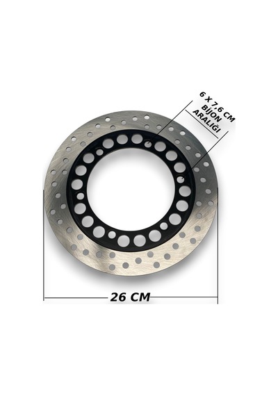 3 Teker Kasalı 16 Jant Ön Fren Disk Çemberi 26 Cm Sfd0350