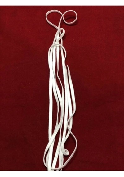 50 Mt Beyaz Yassı Maske Lastiği 5 Mm Örme Lastik