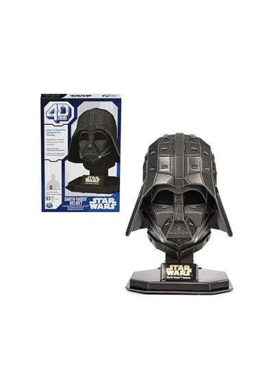 4d Build - Darth Vader Kaskı - Kaliteli Kartondan Detaylı 3d Model Kiti, 83 Parça, 12 Yaşından İtibaren Hayranları İçin