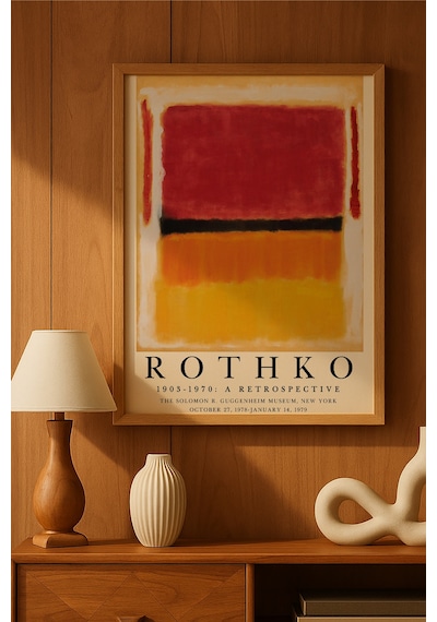 Rothko Doğal Ahşap Çerçeveli Poster, Dekoratif Sanatsal Duvar Tablosu