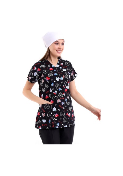 Yarasa Kol Desenli Unisex Tek Üst - 5003 Siyah Love