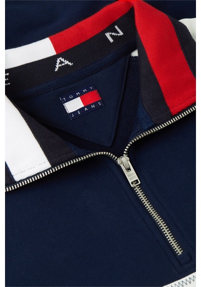 Tommy Hilfiger Tjm Rlx Cblock Qz Erkek Mavi Sweatshirt - Dm0dm23244