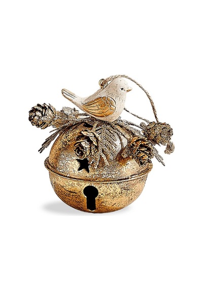 Pasabahce Jingle Bird Metal Zil Gold