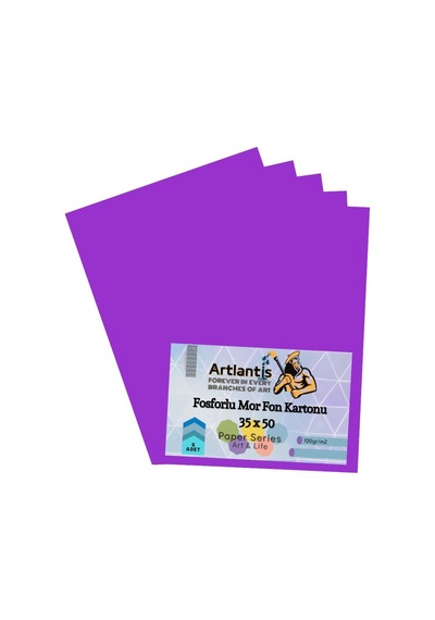 Fon Kartonu Fosforlu Renkler 35X50 5 Adet Artlantis Fosforlu Fon