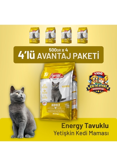 Energy Tavuklu Yetişkin Kedi Maması - 4 Adet
