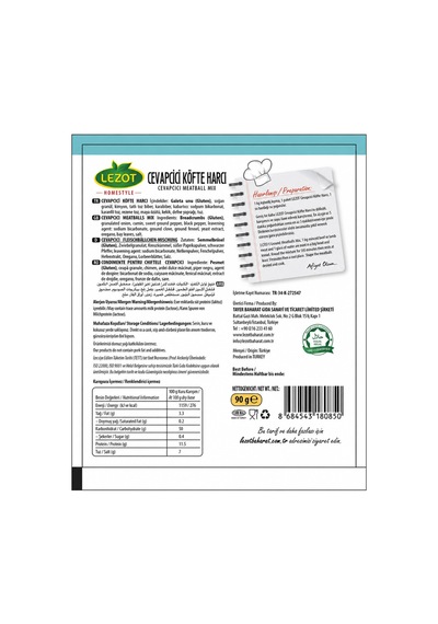 Cevapcici Köfte Harcı 90 G - 914159640