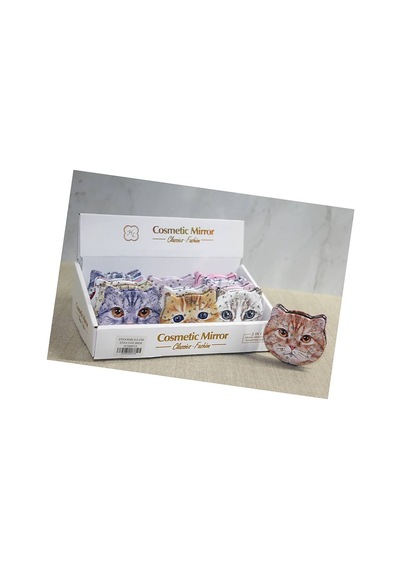 Taşlı Kedi El Aynası Alk3749 Evimdeyokyok Çok Renkli