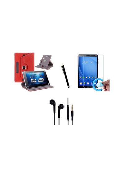 Hometech Premium Tab 10 Uyumlu Set Universal Tablet Kılıfı Nano Ekran Koruyucu+kalem Kulaklık