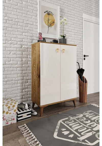 Simple Ayakkabılık Çok Amaçlı Dolap Mutfak Kiler Balkon Ekru Ceviz Simple Ayakkabılık Çok Amaçlı Dolap Mutfak Kiler Balkon Ekru Ceviz