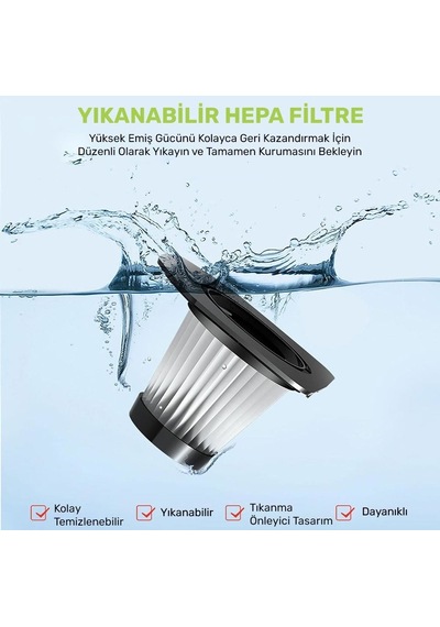 Kobb Kbv12f 12v Araç Süpürgesi İçin Yedek Hepa Filtre Fr Kbv12f