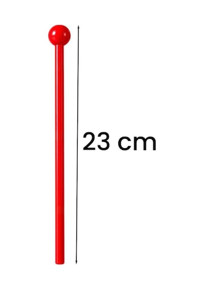 Midex Orf-tfk-20rd Kırmızı Çocuk Davulu Tokmağı Ritim Çubuğu Örf Aleti 23 Cm Karbon Fiber