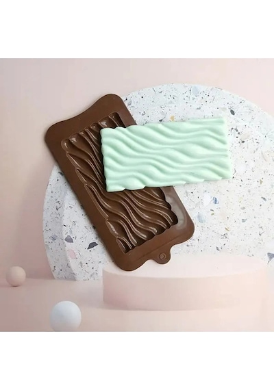 Silikon Dalga Desenli Tablet Çikolata Kek Kalıbı Goldcakes