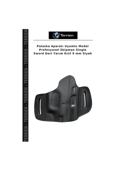 Palaska Aparatı Uyumlu Model Profesyonel Ekipman Single Sword Deri Yarım Kılıf 9 Mm Siyah