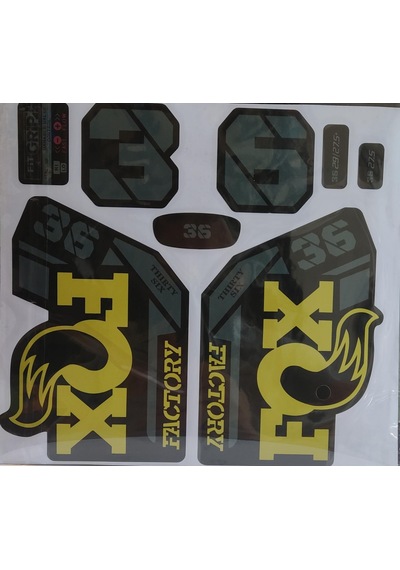 Fox 36 Bisiklet Maşa Etiketi, Kask Sticker Seti, Çıkartma Etiketi Sarı