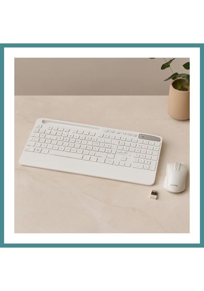 Trendexa Kablosuz Klavye Mouse Seti - Tablet/telefon Standlı - Beyaz - Q Klavye Mac Diğer