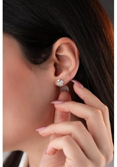 925 Ayar Gümüş Rodyumlu Minimal Zeytin Dalı Tragus Piercing Küpe Diğer