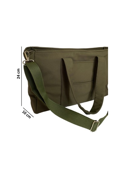 Tuttobene Idıly Haki Tote Bag Omuz Çantası Laptop Kitap Evrak Taşınabilir Tb005