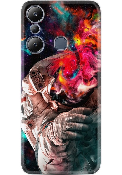 Infinix Hot 20i Kılıf Resimli Desenli Silikon Platinium Series Fire Astronout 1847