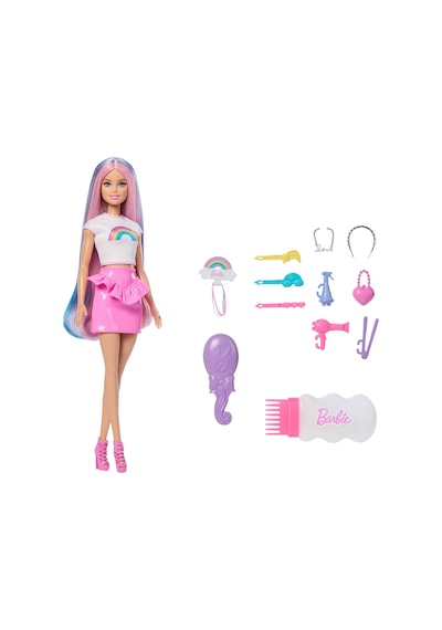 Barbie Gökkuşağı Saçlar Bebeği, Ekstra Uzun Ve Renkli Saçlar, Sim