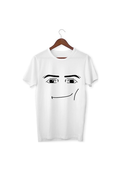 Alpşan Ticaret Roblox Face Man Tişört Beyaz Unisex Tshirt Roblox Tişört Beyaz