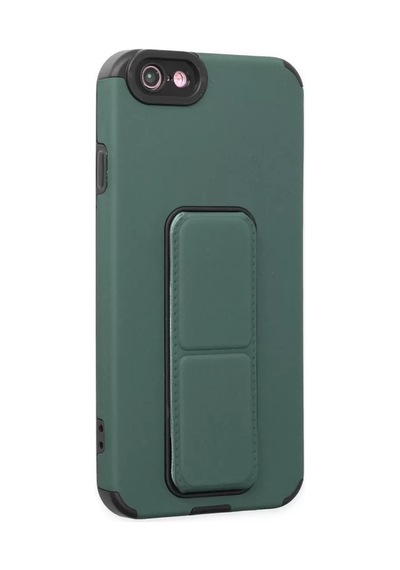 Apple Uyumlu iPhone 6 Kılıf Mega Standlı Silikon - Yeşil -