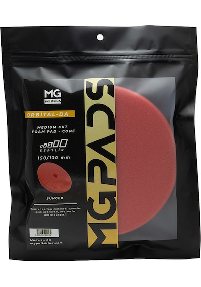 Mg Pads Orbital Ara Kesim İnce Pasta Süngeri Kırmızı - 150/130