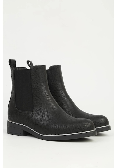 Pierre Cardin 55086 Gümüş Detaylı Lastikli Chelsea Kadın Bot 867800000761 01 Siyah Siyah