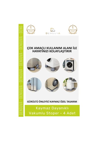 Ayakpedi Titreşim Önleyici Gürültü Emici Kaymaz Taban Çamaşır Bulaşık Makinesi 4 Adet Ayak Pedi