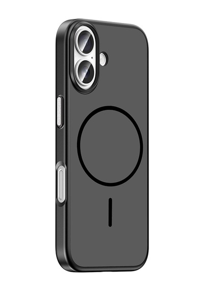 Apple iPhone Uyumlu 17 Kılıf M-safe Şarj Özellikli Zore Lora Pc Kapak - Siyah