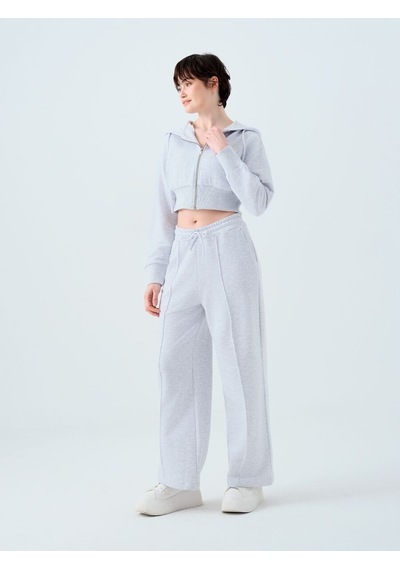 LOFT Straight Fit Kadın Eşofman Altı Gri Melanj