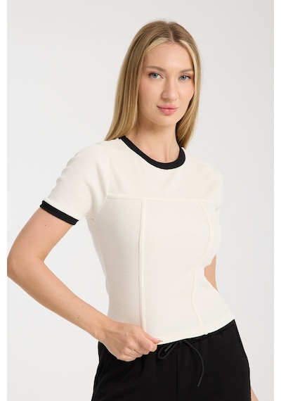 Kadın İki Renkli T-shirt Çok Renkli