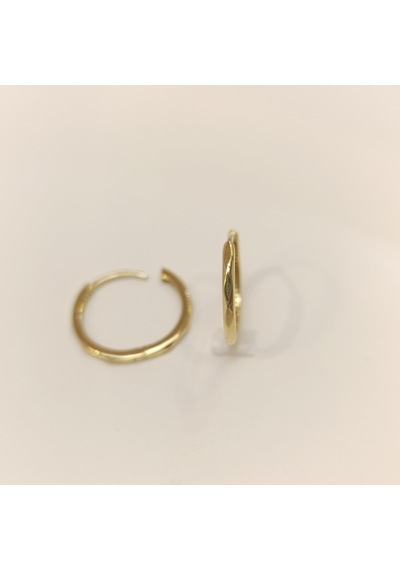 19.2mm Karo Halka Küpe 14 Ayar Altın Hd Videolu Sarı