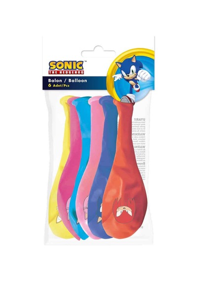 3 Adet Balonevi Sonic Balon 6'lı Çok Renkli