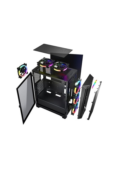 Gamebooster GB-G2112B ARGB Halo Fan Mesh Panel USB 3.0 Mid Tower Bilgisayar Kasası