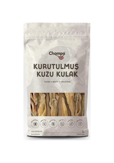 Chompo Kuzu Kulak 100% Doğal Katkısız Köpek Ödül Maması 100 Gr / Tek İçerik