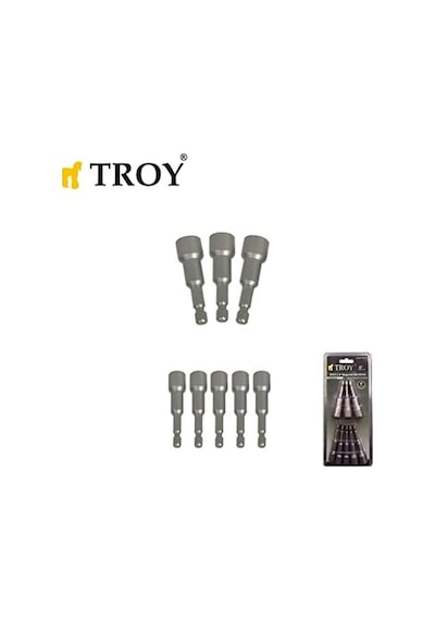 T 26133, Mıknatıslı Lokma Adaptör Seti, 8 Parça, Gri