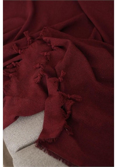Bordo Koltuk Örtüsü Balık Sırtı Desen 180 210 Bordo