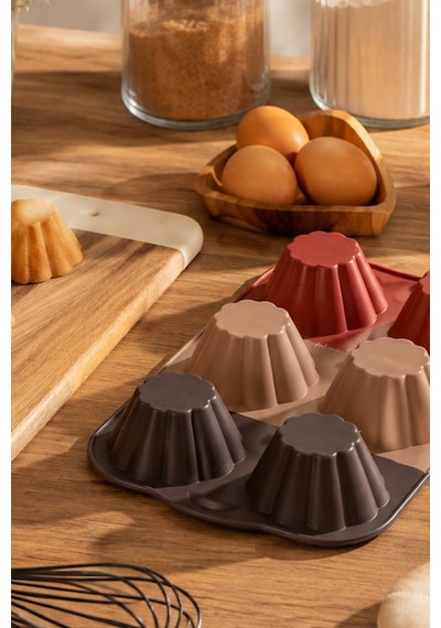 Porsima 30010-3 Silikon Çiçek Muffin Kalıbı 6'lı Yapışmaz Cupcake Ve Mini Kek Kalıbı Diğer