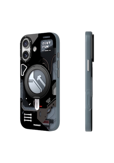 Apple Uyumlu iPhone 17  Kılıf M-safe Şarj Özellikli Youngkit Starship Serisi Kapak Siyah Siyah