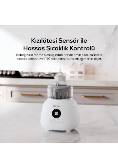 Biberon Isıtıcı Anne Sütü Çözdürme - Karıştırıcılı - Hassas Sıcaklık - Geniş Biberon Uyumlu X1003