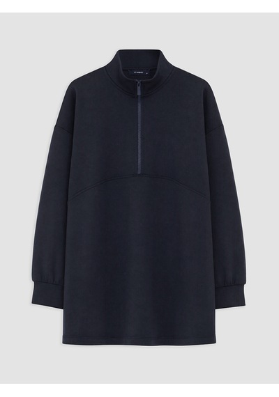 LC Waikiki Lc Waıkıkı Lacivert Oversize Soft Touch Kadın Sweatshirt Tunik