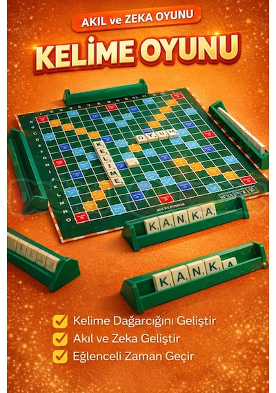 Scrabble Türkçe Kelime Oyunu - Kelime Üretme Oyunu Akıl Ve Zeka Oyunu - Scrabble Oyunu