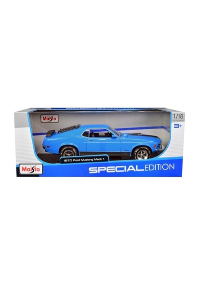 Maisto 1/18 1970 Ford Mustang Mach 1 - Mavi