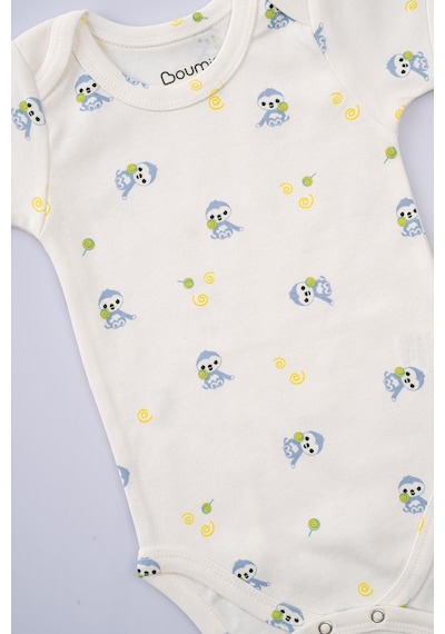 Boumini Bebek Çıtçıtlı Kısa Kollu Body Zarf Yaka Mavi Miskin-mavi Mavi